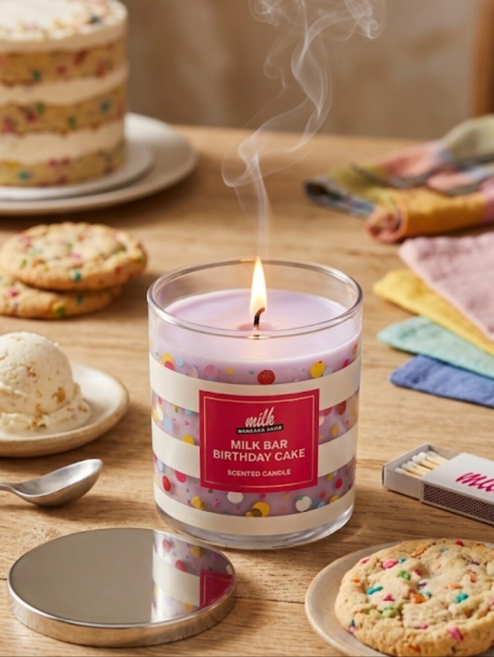 Birthday Cake Scented Candle - Pink